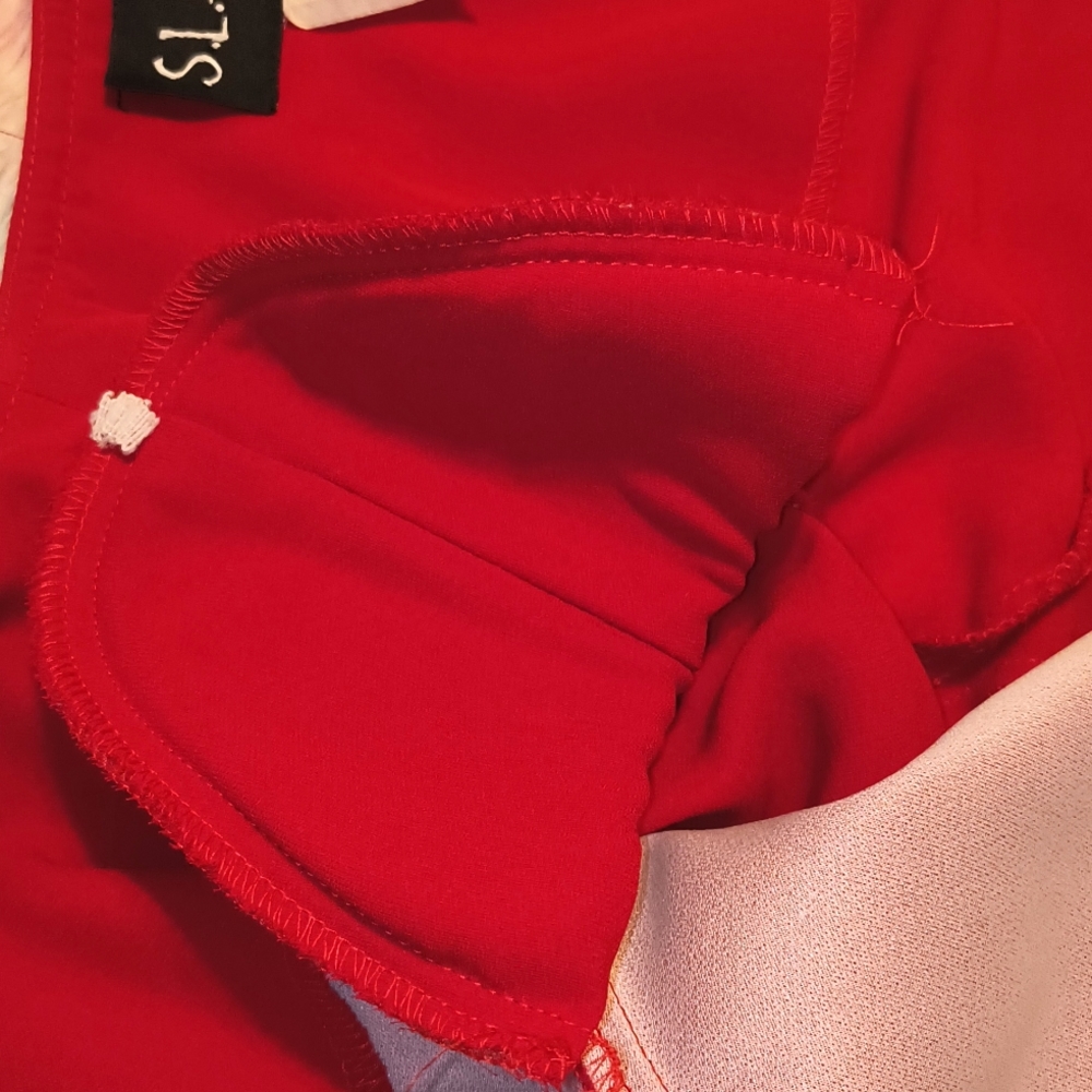 Red & Black Blazer w/ Removable Shoulder Pads - Picture 3 of 4
